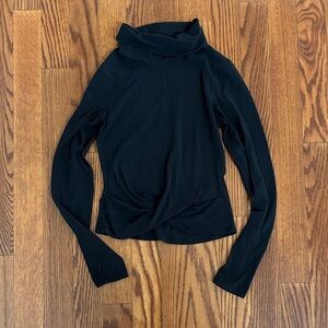 Lululemon Black Turtleneck twist front Top - Buttery soft Nulu Size 6